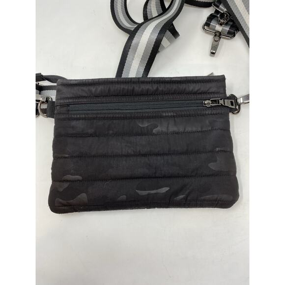 Think Royln Crossbody/Shoulder Bag Black Camo Puffer 2 Tricolor Straps Hobo - Picture 6 of 9